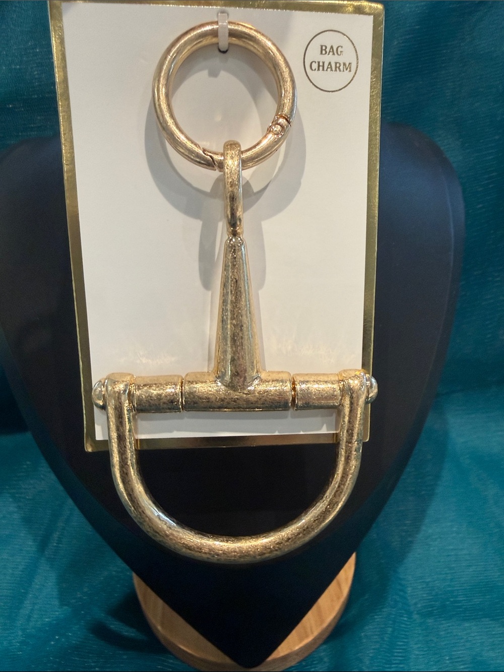 Gold Tone Horsebit Bag Charm